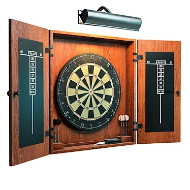 Premium Dartboard Set 3D model image 1 