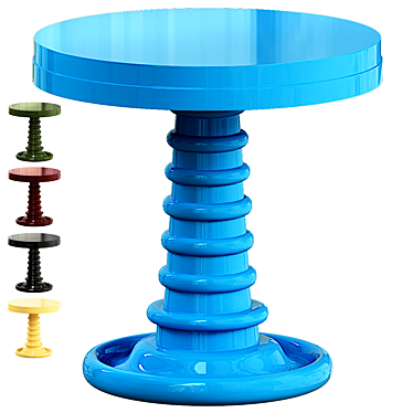 Elegant Bombay Button Painted Table 3D model image 1 