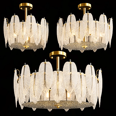 Feathered Elegance Chandelier 3D model image 1 