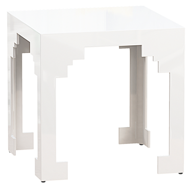 Modern White Cut Corner Table 3D model image 1 