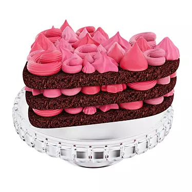 Decadent Heart-shaped Chocolate Cake 3D model image 1 