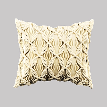 Boho Macrame Pillow Cover 3D model image 1 