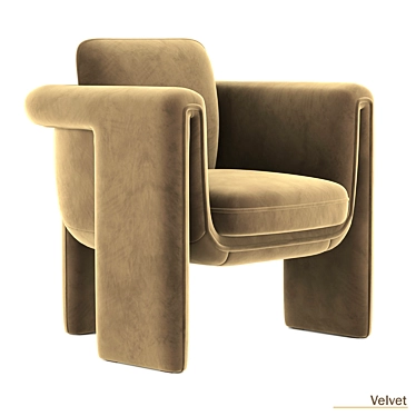 Floria Velvet Accent Chair 3D model image 1 