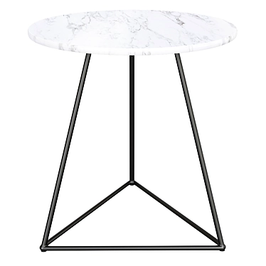 Elegant Marble & Metal Accent Table 3D model image 1 
