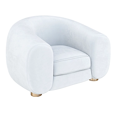 Elegant POLAR Armchair by Royère 3D model image 1 