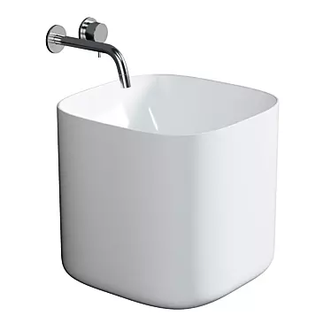 Elegant White Vessel Sink 3D model image 1 