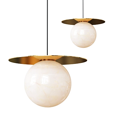 Elegant Marble Orb Chandelier 3D model image 1 
