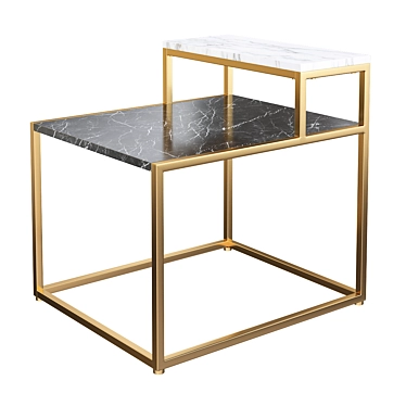 Modern 2 Tier Metal End Table 3D model image 1 