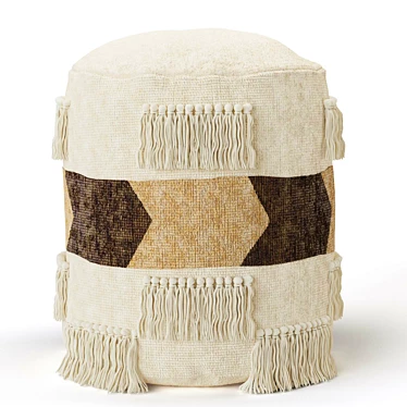 Boho Bohemian Pouf Ottoman 3D model image 1 