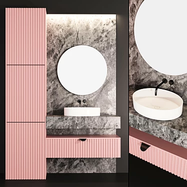 Modern Bathroom Furniture Set 3D model image 1 