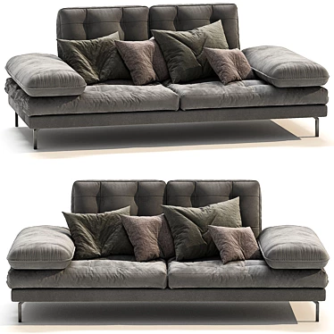 Elegant Tufted Sofa - Bucci 3D model image 1 