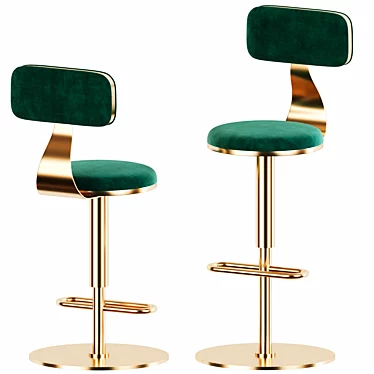 Nordic Swivel Barstool: Modern, Minimalist 3D model image 1 