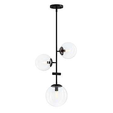 Sleek 3-Light Sputnik Chandelier 3D model image 1 