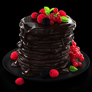 Decadent Chocolate Pancakes 3D Model 3D model image 1 