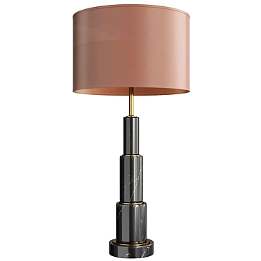 Sleek Marble Metal Table Lamp 3D model image 1 