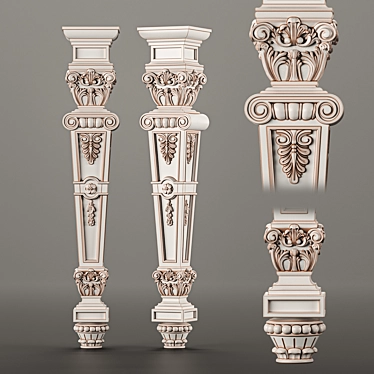 Balusters CNC Cutting Template 3D model image 1 