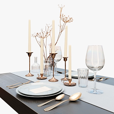 Elegant Table Setting Ensemble 3D model image 1 