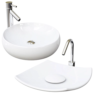 Designer Sink Set v002 3D model image 1 