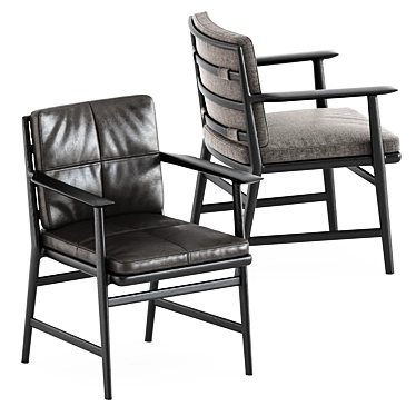 Sensual Ladder Back Armchair: Elegant Comfort 3D model image 1 