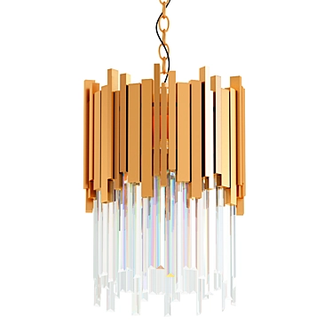 Modern Crystal Pendant Light Chandelier 3D model image 1 