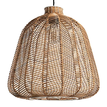 Natural Rattan Chevron Pendant Shade 3D model image 1 