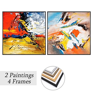 Gallery Wall Art Set with Frames 3D model image 1 