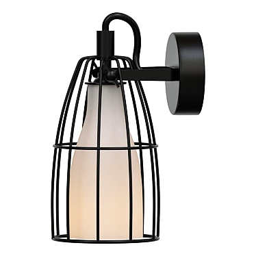 Modern Black Wall Sconce 3D model image 1 