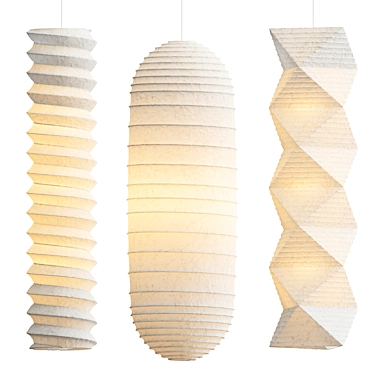 Akari Pendant Light Sculptures 3D model image 1 