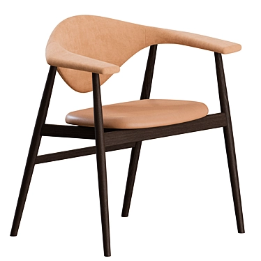 Modern Masculo Wood Dining Chairs 3D model image 1 