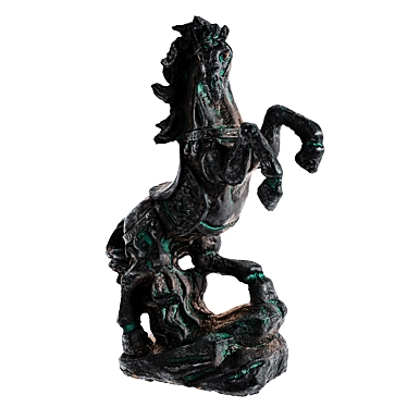 Dark Metal Horse Sculpture 3D model image 1 