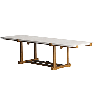 Agatha 03 Oak Stone Table 3D model image 1 
