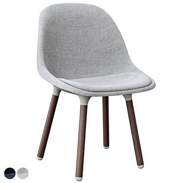 Baltsar Chair in Black-Blue/Brown 3D model image 1 