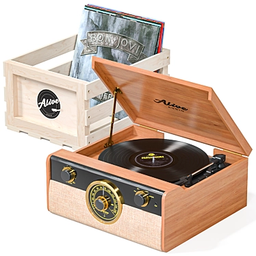 Vinyl Player Fusion with Storage Box 3D model image 1 