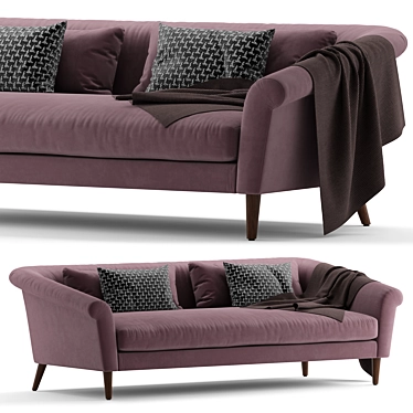 Elegant Parlor Sofa, Non-overlapping Unwrapped 3D model image 1 