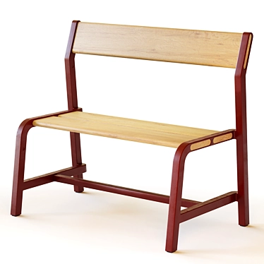 IKEA YPPERLIG Children's Bench, Beech 3D model image 1 