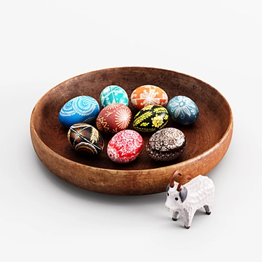 Folklore Easter Eggs Set 3D model image 1 