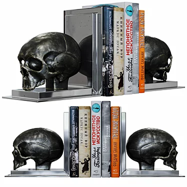 Skull Bookends Set with Unique Textures 3D model image 1 