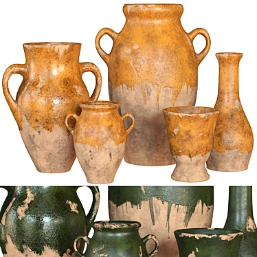 Assorted Set of Decorative Vases 3D model image 1 