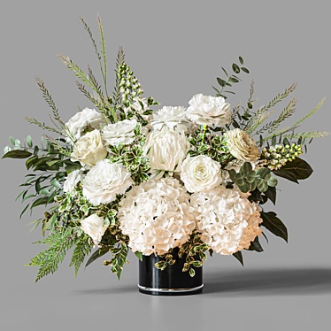 Elegant Floral Decor Set 3D model image 1 