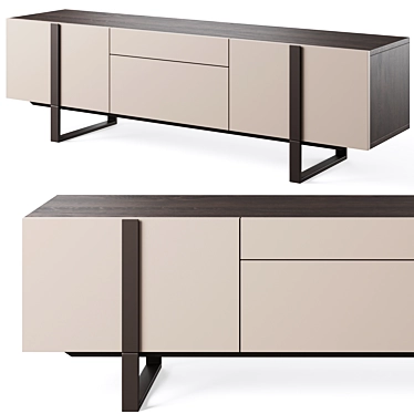 Elegant Grey TV Stand, Spacious 3D model image 1 