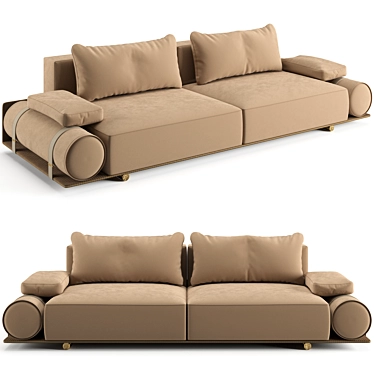 Luxury Modular Donovan Roll Sofa 3D model image 1 