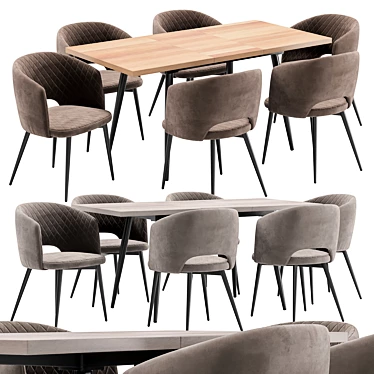 Wind Dining Chair & Stalone Table 3D model image 1 