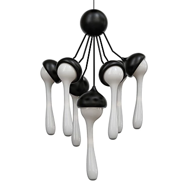 Elegant Fluid Chandelier Glow 3D model image 1 