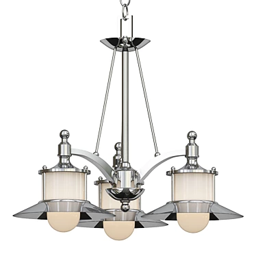 Brushed Nickel Chandelier - England 3 3D model image 1 