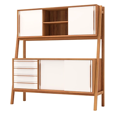 White Wide Bruni Buffet 150cm 3D model image 1 