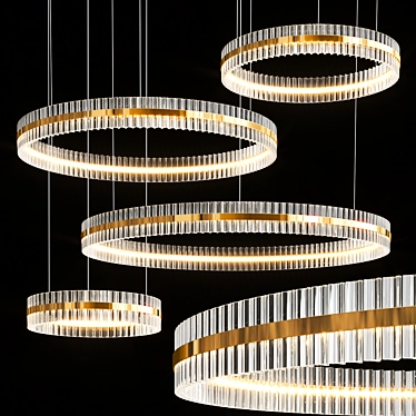 Luxury Saturno Glass Chandelier 3D model image 1 