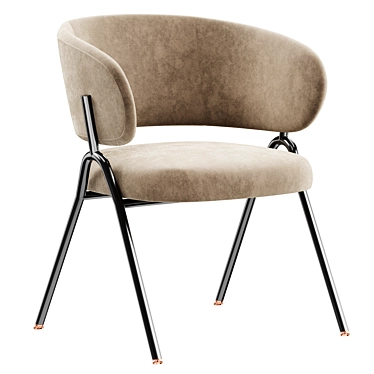 Modern Upholstered Keira Chair 3D model image 1 