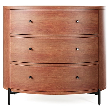 Oval Warren 3-Drawer Dresser 3D model image 1 