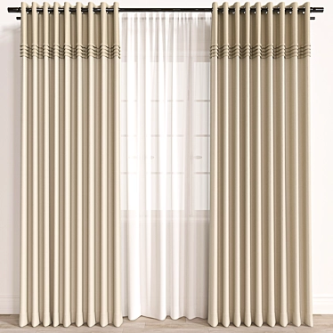 Vray & Corona Compatible Curtain 3D model image 1 