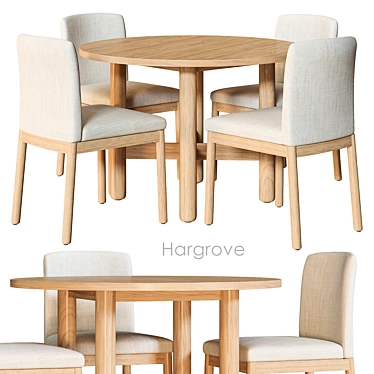 Hargrove Round Table and Chairs 3D model image 1 